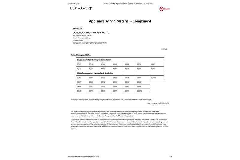 Appliance Wiring Material - Component